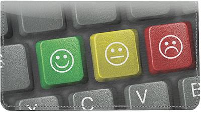 Keyboard Smileys Leather Checkbook Cover
