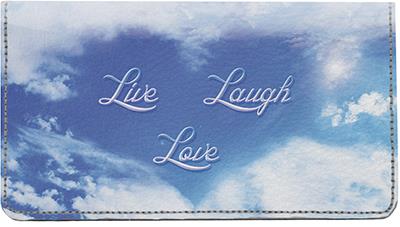 Live Laugh Love III Leather Checkbook Cover