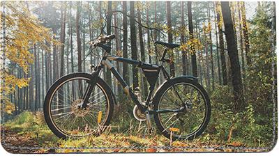 Mountain Bikes Leather Checkbook Cover