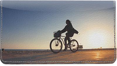 Sunset Biking Leather Checkbook Cover