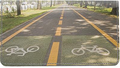 Life In The Bike Lane Leather Checkbook Cover