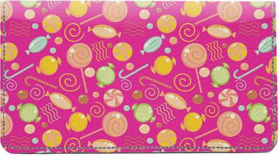 I Love Candy Leather Checkbook Cover