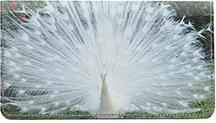 Albino Peacock Leather Checkbook Cover