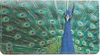 Peacocks Leather Checkbook Cover