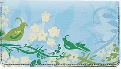 Stylistic Peacocks Leather Checkbook Cover