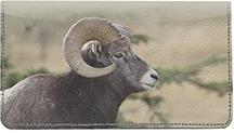 Big Horned Sheep Leather Checkbook Cover