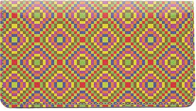 Digital Squares Leather Checkbook Cover