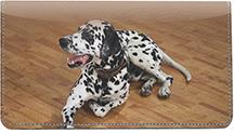 Cute Dalmatians Leather Checkbook Cover