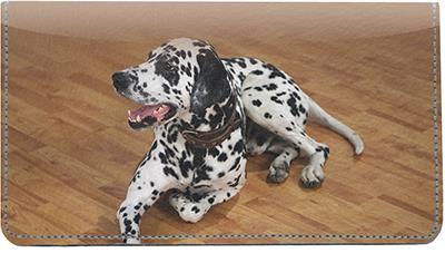 Cute Dalmatians Leather Checkbook Cover