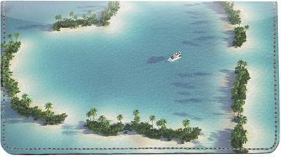 Tiny Islands Leather Checkbook Cover