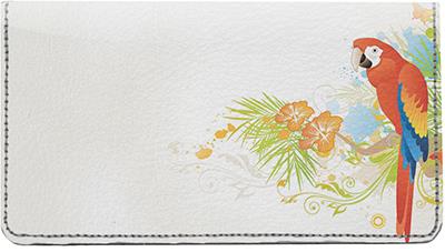 Parrot Paradise Leather Checkbook Cover