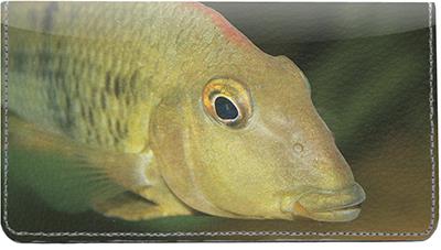 Redhead Cichlid Leather Checkbook Cover