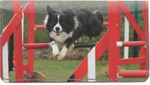 Agile Border Collies Leather Checkbook Cover