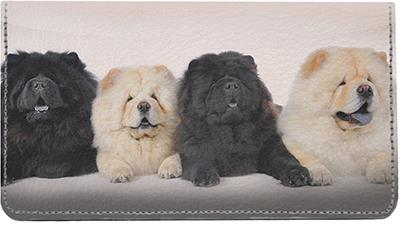 Chow Chow Pals Leather Checkbook Cover