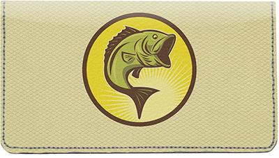 Largemouth Bass Leather Checkbook Cover