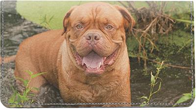 French Mastiff Leather Checkbook Cover