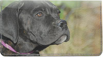 Cane Corso Leather Checkbook Cover