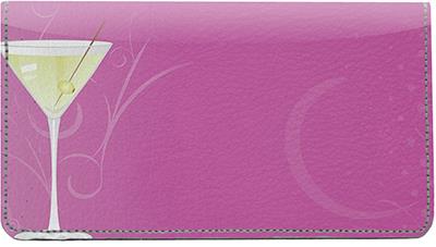 Martini Hour Leather Checkbook Cover