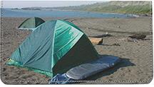 Beach Camping Leather Checkbook Cover