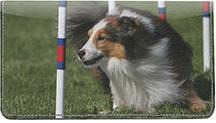 Agile Shelties Leather Checkbook Cover