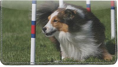Agile Shelties Leather Checkbook Cover