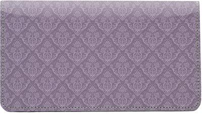 Purple Floral Leather Checkbook Cover