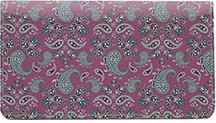 Purple Paisley Leather Checkbook Cover