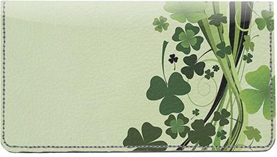 Stylistic Shamrocks Leather Checkbook Cover