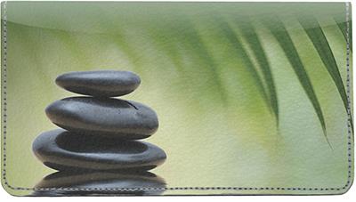 Zen Stones Leather Checkbook Cover