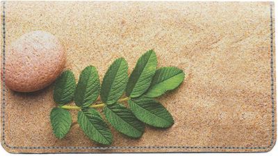 Mini Zen Sand Garden Leather Checkbook Cover