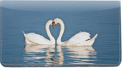 Swans Leather Checkbook Cover