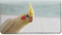 Cockatiels Leather Checkbook Cover