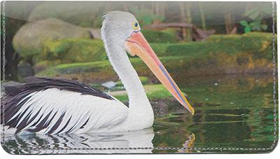 Pelicans Leather Checkbook Cover
