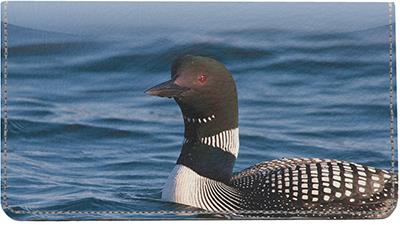 Loons Leather Checkbook Cover