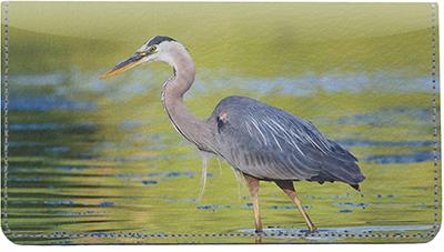 Herons Leather Checkbook Cover
