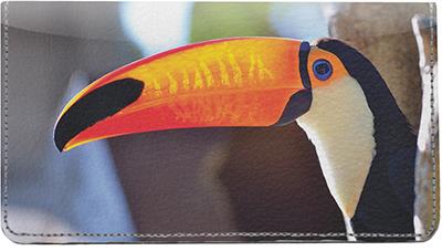 Toucans Leather Checkbook Cover