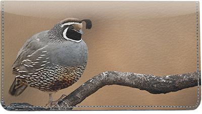 Quail Leather Checkbook Cover