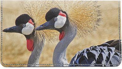 Cranes Leather Checkbook Cover
