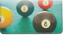 Billiard Balls Leather Checkbook Cover