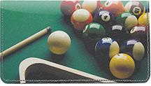 Billiard Sets Leather Checkbook Cover