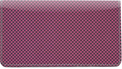 Spiral Houndstooth Leather Checkbook Cover