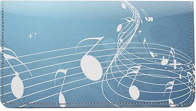 Abstract Music Leather Checkbook Cover