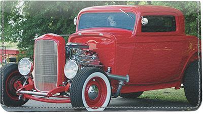 Smokin Hot Rods Leather Checkbook Cover