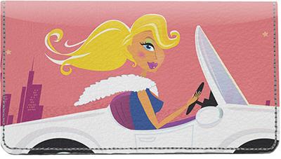 Women Cruising Leather Checkbook Cover