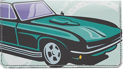 Sweet Muscle Cars Leather Checkbook Cover