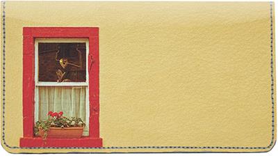 Cottage Windows Leather Checkbook Cover