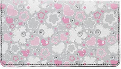 Clouds and Buttons Leather Checkbook Cover