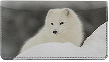 Arctic Foxes Leather Checkbook Cover