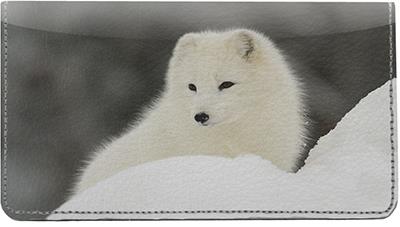 Arctic Foxes Leather Checkbook Cover