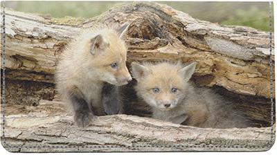 Red Fox Kits Leather Checkbook Cover